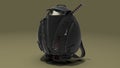 Leather backpack in the form of ninja