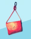 Leather Bag clutch flat design illustration