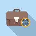Leather bag icon flat vector. Work time Royalty Free Stock Photo