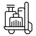 Leather bag trolley icon outline vector. Hotel cart