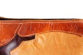 Leather bag on white background. Royalty Free Stock Photo