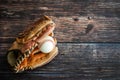 Leather Baseball or Softball Glove With Ball and Copy Space Royalty Free Stock Photo