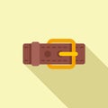 Leather belt icon flat vector. Craft decorative