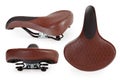 Leather bicycle saddle Royalty Free Stock Photo