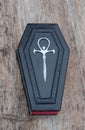 Leather book in shape of coffin, with Ankh