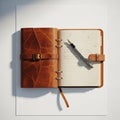 A leather bookmark peeks out from the bottom adding functiona Royalty Free Stock Photo