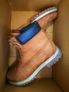 Leather boots in the box