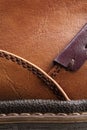 Leather boots stitched thread Royalty Free Stock Photo