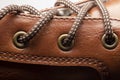 Leather boots stitched thread Royalty Free Stock Photo
