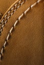 Leather boots stitched thread Royalty Free Stock Photo