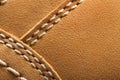 Leather boots stitched thread Royalty Free Stock Photo