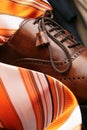 Leather boots and tie Royalty Free Stock Photo