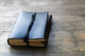 Leather bound journal outdoors Royalty Free Stock Photo