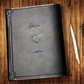 Leather Bound Journal on a Wooden Table Royalty Free Stock Photo