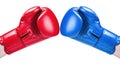 Leather boxing glove red and blue Royalty Free Stock Photo