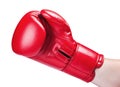Leather boxing glove red isolated on white Royalty Free Stock Photo