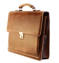 Leather briefcase of a businessman Royalty Free Stock Photo