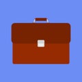 leather briefcase male business bag. work suitcase. office case Icon Vector Illustration Royalty Free Stock Photo