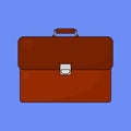 leather briefcase male business bag. work suitcase. office case Icon Vector Illustration Royalty Free Stock Photo