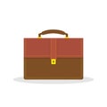 Leather Briefcase Vector Image, Business Case Icon Illustration