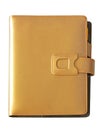 Leather brown cover notebook isolated