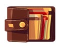 leather brown wallet icon