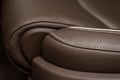 Leather car seat detail. Royalty Free Stock Photo