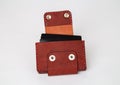 Leather cardholder in red, real leather