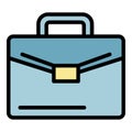 Leather case icon color outline vector Royalty Free Stock Photo