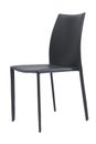 Leather chair with curved back, front view. Contemporary home furniture.