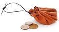 Leather coin pouch with Danish Krone