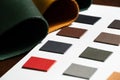 Leather color swatch book with various color Royalty Free Stock Photo