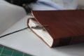 Leather cover sketchbook Royalty Free Stock Photo