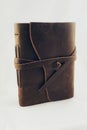 Leather covered old fashioned journal writing book-diary Royalty Free Stock Photo