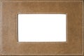 Leather covered picture frame stitched on side texture. Royalty Free Stock Photo