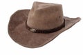 Leather cowboy hat isolated Royalty Free Stock Photo