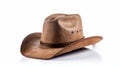 Leather cowboy hat rodeo rider isolated on white background. Generative AI.