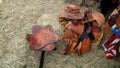 Leather Cowboy Souvenirs - Hat, Gun Belt, Chair Royalty Free Stock Photo