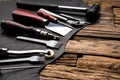 Leather Craft Tools On Desk Royalty Free Stock Photo