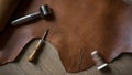 Leather Crafting Tools in Retro Style