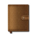 Leather diary book cover. Brown Leather notebook isolated on white