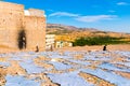 Leather drying in the tannery at ancient medina of Fes, Morocco, Africa