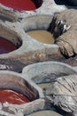 Leather dyeing vats in Morocco