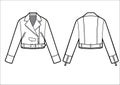 Leather fashion biker jacket vector illustration