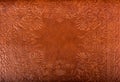 Leather floral pattern deep red color background Royalty Free Stock Photo