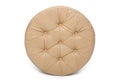 Leather footstool on white background Royalty Free Stock Photo