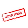 Leather Genuine red rubber stamp isolated on. Royalty Free Stock Photo