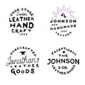 Leather goods workshop vintage logo, vector illustration Royalty Free Stock Photo