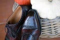 Goodyear welted mens wedding brogues patina dress shoes