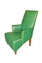 Leather green chair isolated Royalty Free Stock Photo